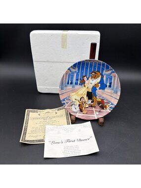 Knowles Collector Plate Disney’s Beauty And The Beast "Love's First Dance" 8×8